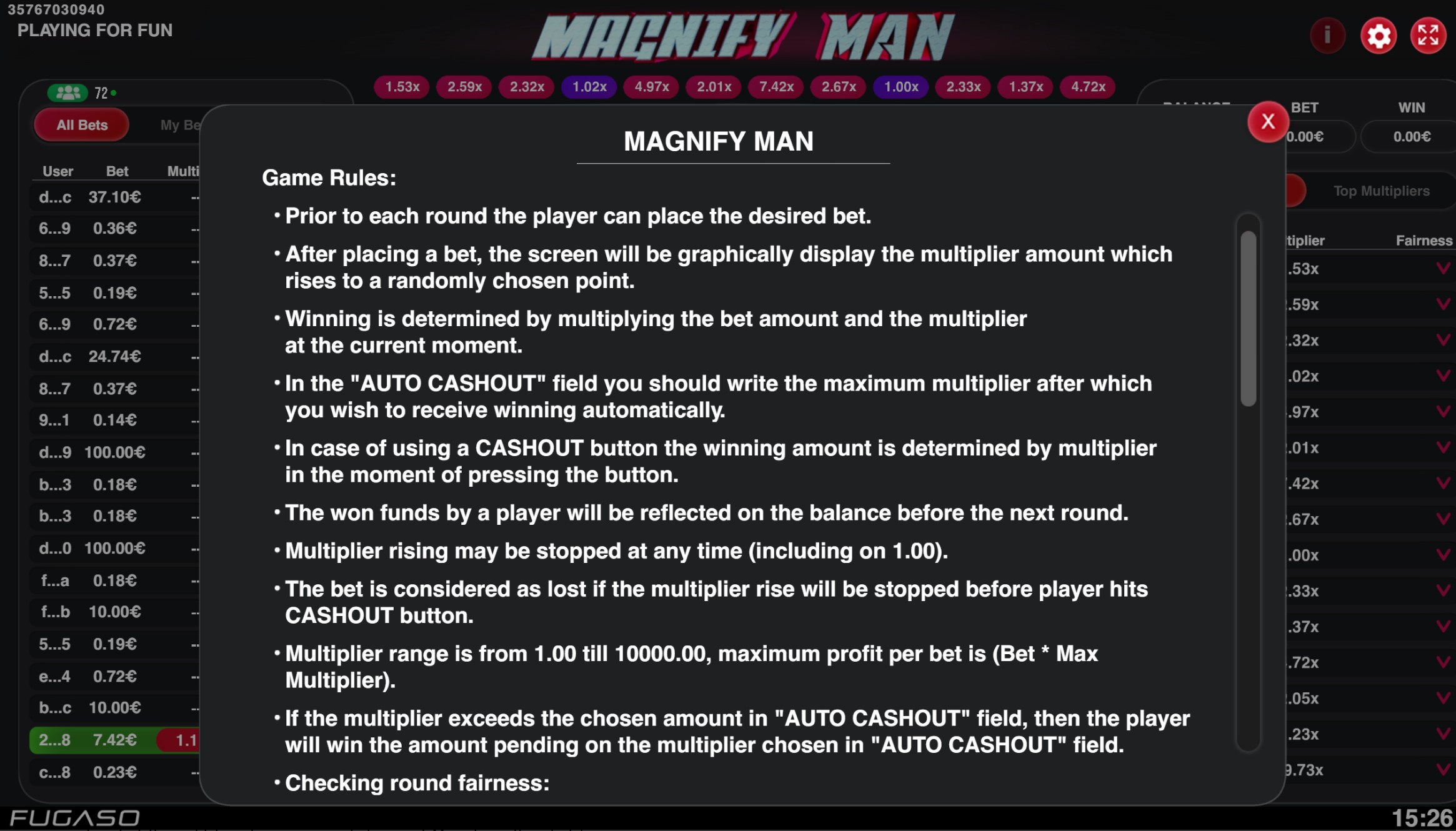 Magnify Man Κανόνες παιχνιδιού