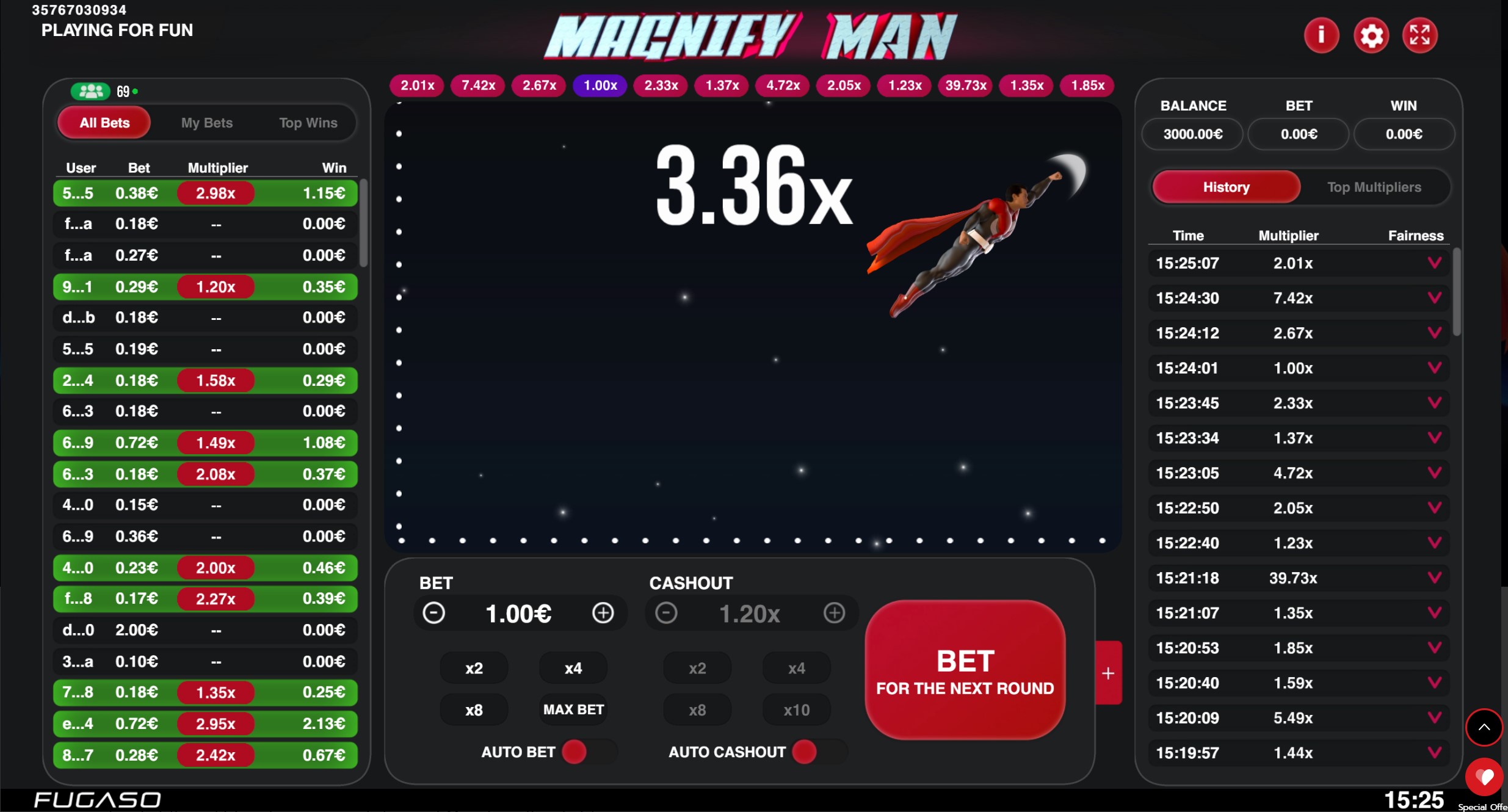 Magnify Man Game interface